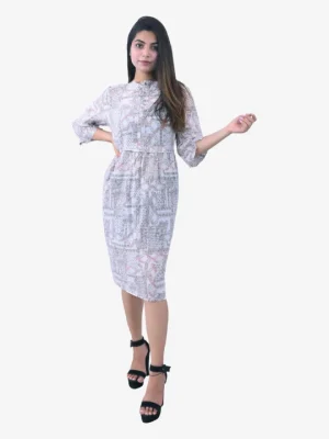 Peach Green Cotton Dress Product Image 1
