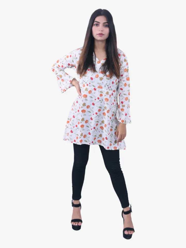 Floral Print Casual Crop Top Product Image 1