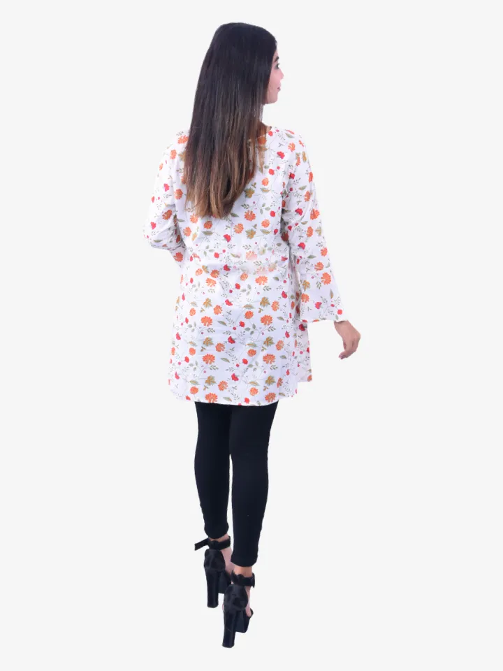 Floral Print Casual Crop Top Product Image 2