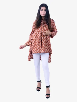 Mustard Kantha Cotton Top Product Image 1